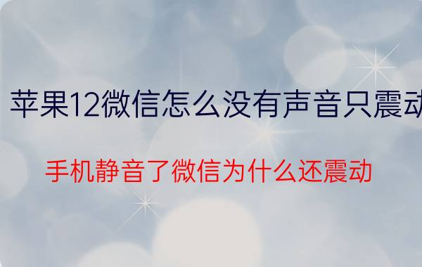 苹果12微信怎么没有声音只震动 手机静音了微信为什么还震动？